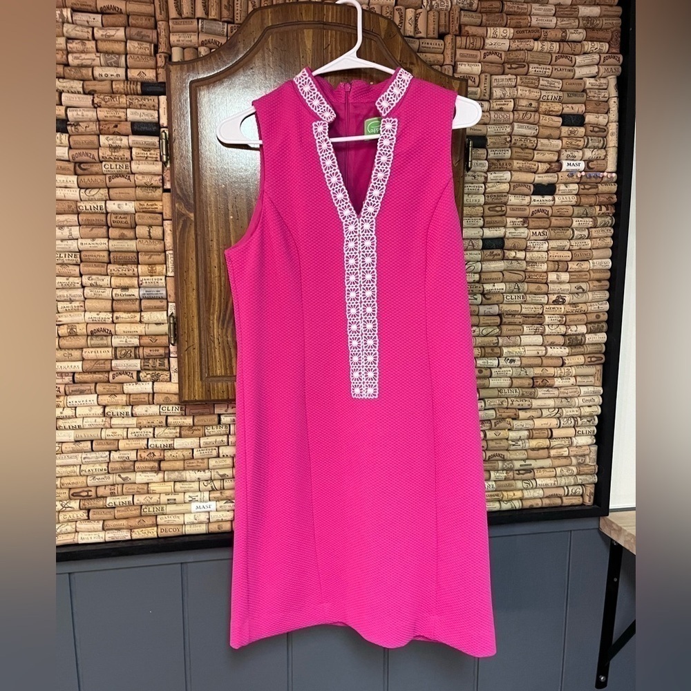 NWT Pappagallo Pink Lady resort wear shift dress size 4
